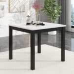 Faux Marble Counter Height Dining Table Set with Velvet Upholstered Chairs - Black - Image 6