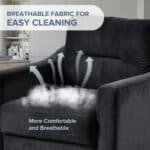 Chenille Fabric Sectional Sofa with Plush Cushions - Gray - Image 5