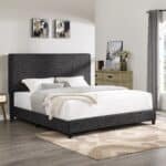 Upholstered Platform Bed with Multiple Headboard Styles - Charcoal Grey - Image 2
