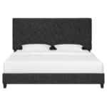 Upholstered Platform Bed with Multiple Headboard Styles - Charcoal Grey - Image 4