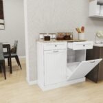 White MDF Kitchen Trash Cabinet with Tilt-Out Bins and Dual Drawers - Image 4