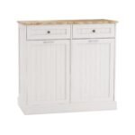 White MDF Kitchen Trash Cabinet with Tilt-Out Bins and Dual Drawers - Image 10