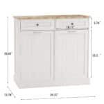 White MDF Kitchen Trash Cabinet with Tilt-Out Bins and Dual Drawers - Image 11