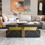 Black MDF Storage Coffee Table - Modern & Space-Saving Design - Image 2