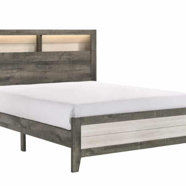 Melamine Queen Bed with Durable Finish - White