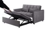 Velvet 3-in-1 Convertible Sofa Bed with Adjustable Backrest and Storage Bag - Gray - Image 16