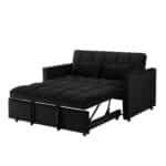 Velvet 3-in-1 Convertible Sofa Bed with Adjustable Backrest and Storage Bag - Gray - Image 5