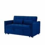 Velvet 3-in-1 Convertible Sofa Bed with Adjustable Backrest and Storage Bag - Gray - Image 31