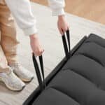 Velvet 3-in-1 Convertible Sofa Bed with Adjustable Backrest and Storage Bag - Gray - Image 10