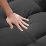 Velvet 3-in-1 Convertible Sofa Bed with Adjustable Backrest and Storage Bag - Gray - Image 11