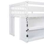 Stylish White Kids Loft Bed with Storage & LED Light for Space-Saving Comfort - Image 9