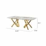 Gold Stainless Steel Coffee Table with Marble Pattern - Living Room & Office - Image 9