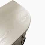 Wooden Curved Sideboard with Adjustable Shelves and Soft-Close Doors - Champagne - Image 7