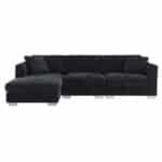 Chenille L-Shaped Sectional Sofa with Oversized Chaise and 2 Pillows - Available in 3 Colors - Image 9