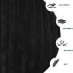 Striped Corduroy U-Shaped Sectional Sofa with Reversible Design - Black - Image 8