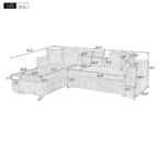 Chenille L-Shaped Sectional Sofa with Wooden Storage Compartment - Brown - Image 2