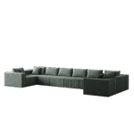 ⁦Corduroy L-Shaped Modular Sofa Set with Minimalist Design - Beige⁩ - الصورة ⁦43⁩