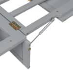 Solid Pine Wood Murphy Bed with Built-in USB Ports - Gray - Image 11