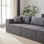 ⁦Corduroy L-Shaped Modular Sofa Set with Minimalist Design - Beige⁩ - الصورة ⁦64⁩