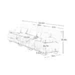 Chenille Modular Sectional Sofa with Round Bolster Armrests - White - Image 9