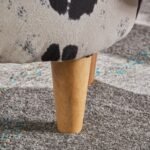 Black and White Cow-Shaped Ottoman with Whimsical Design - Modern Accent Stool - Image 4