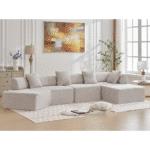 Ultimate Gray Boucle L-Shape Sectional - Premium Modular Couch - Image 4