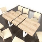 Wooden Rectangular Extendable Dining Table with Retractable Design - Natural - Image 8