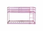 Pink Rubberwood Loft Bed - Stylish Twin Over Twin Bed with Ladder & Spacious Underneath - Image 9