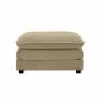 Corduroy Footstool with Retro Design - Tan