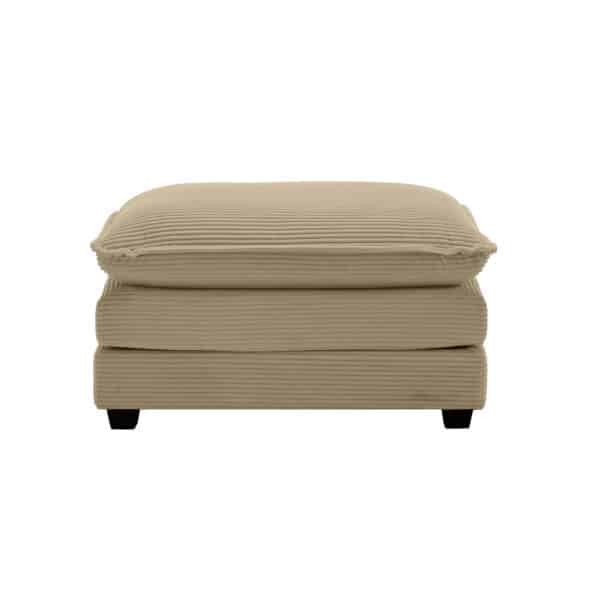 Corduroy Footstool with Retro Design - Tan