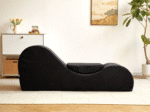 Ergonomic Chaise Lounge Chair with High-Density Foam Core - Black - Image 2