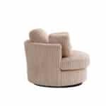 Beige Corduroy Swivel Chair - Comfortable 360° Modern Accent Seating - Image 11