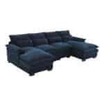 Chenille U-Shaped Modular Sofa with 4 Lumbar Pillows - Comfy Cloud Couch for 6 - Available in 5 Colors - Image 10