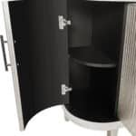 Wooden Curved Sideboard with Adjustable Shelves and Soft-Close Doors - Champagne - Image 9