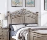 Antique Silver Traditional Bed Frame with Crafted Design - California King - Image 5