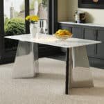 Pandora-Patterned Sintered Stone Dining Table with Stainless Steel Butterfly Legs - Elegant - Image 2
