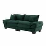 Green Corduroy Loveseat Sofa with Double Layer Cushion and Extra Pillows - 2-Seater - Image 4