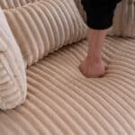 Beige Corduroy Swivel Chair - Comfortable 360° Modern Accent Seating - Image 6