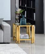 Ultimate Gold Tempered Glass Side Table – Modern & Premium Design - Image 3