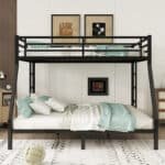 Metal Bunk Bed with Queen over King Design - Black - Image 2