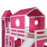 Pink Loft Bed with Slide - Fun Space-Saving Kids Bed with Playful Slide & Tent - Image 12