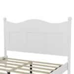 Solid Wood Queen Platform Bed Frame with Wooden Slat Support - White - Image 8