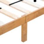 Solid Wood Platform Bed Frame with Slat Support - Queen Size - Natural Finish - Image 6