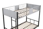 Metal Twin Over Twin Bunk Bed with Full-Length Guardrail and Vent Board - Black with Grey - Image 10