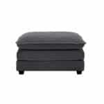 Corduroy Footstool with Retro Design - Grey