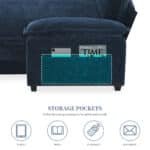 Chenille L-Shaped Sectional Sofa with Reversible Chaise and Side Storage Pockets - Available in 3 Colors - Image 5