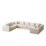 ⁦Corduroy L-Shaped Modular Sofa Set with Minimalist Design - Beige⁩ - الصورة ⁦29⁩