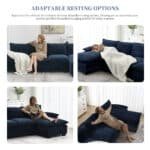 Chenille L-Shaped Sectional Sofa with Reversible Chaise and Side Storage Pockets - Available in 3 Colors - Image 6
