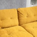 Chenille Loveseat with Memory Foam Cushions and 2 Throw Pillows - Yellow - Image 8