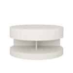 ⁦White Round Coffee Table with Hidden Storage Shelf - Modern Vertical Stripe Design⁩ - الصورة ⁦5⁩